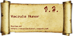 Vaczula Hunor névjegykártya